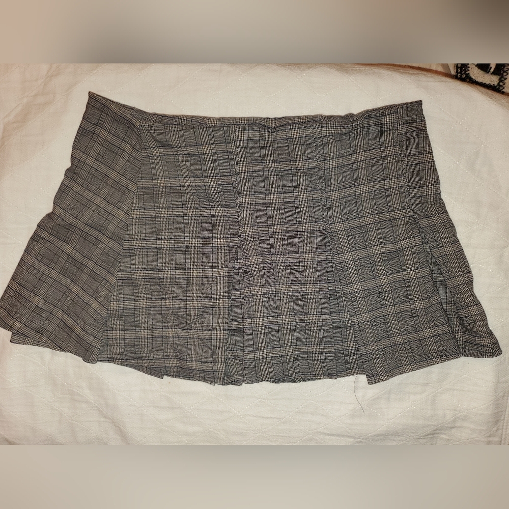 Wild Fable Gray Pleated Skater Mini Skirt